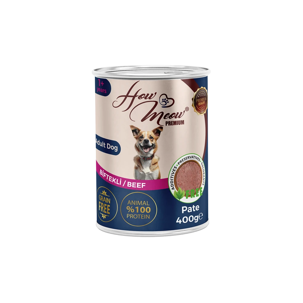 How Meow Pate Yetişkin Köpek Maması Biftekli