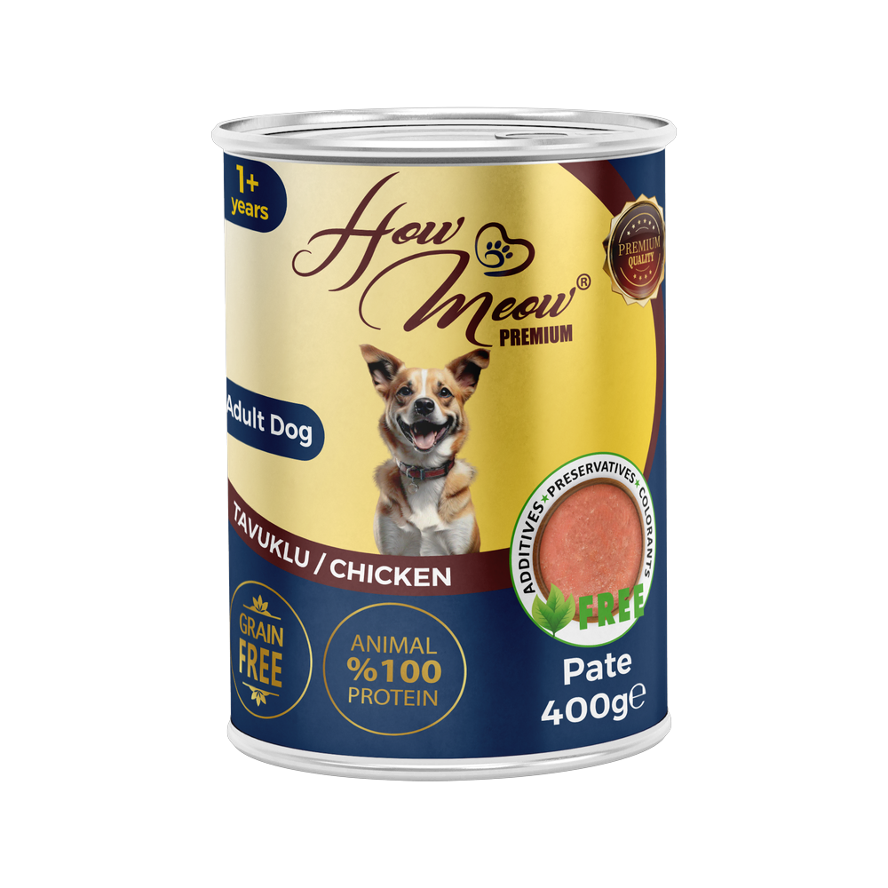How Meow Yetişkin Köpekler için Tavuklu Pate Tam Yaş Mama